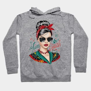 juneteenth day celebration messy bun Hoodie